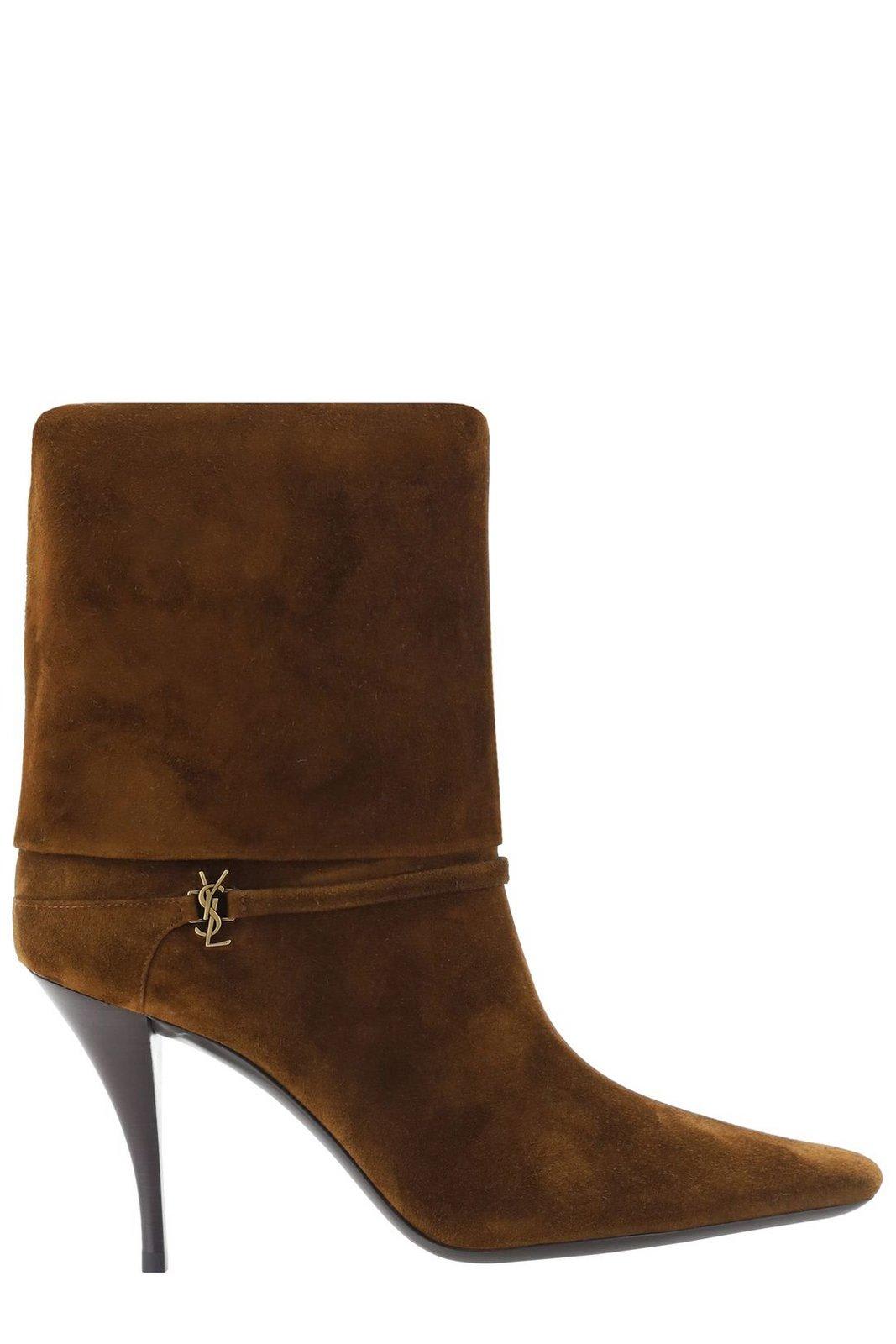 Shop Saint Laurent Niki Pointed Toe Ankle Boots