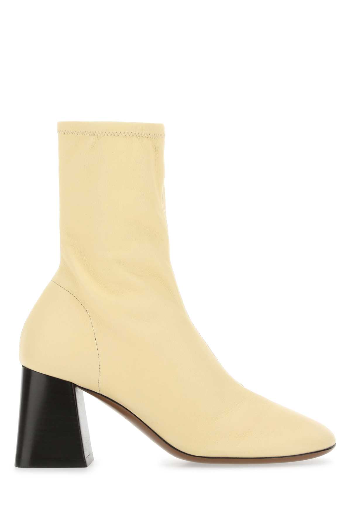 Cream Leather Lepus Ankle Boots