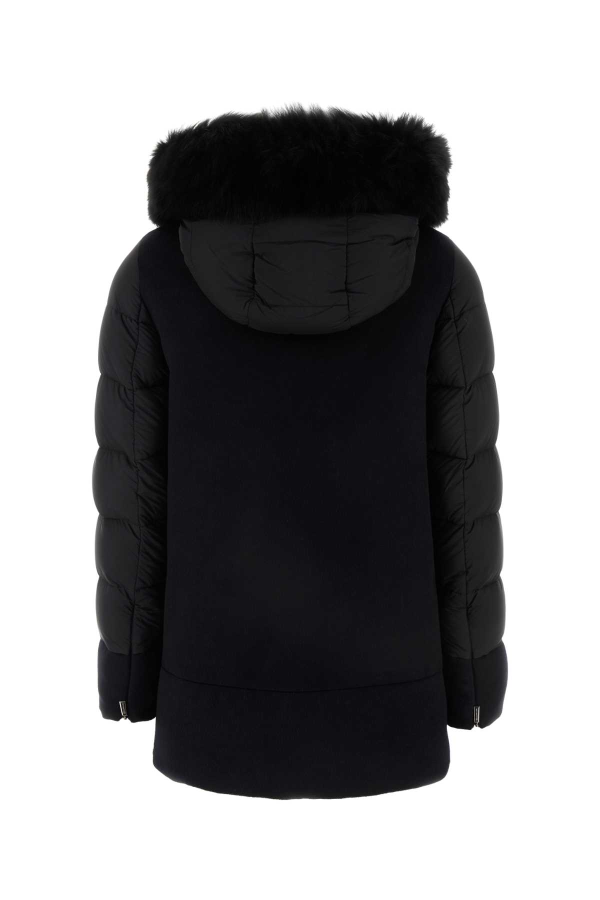 Shop Moorer Black Wool Blend Fresia-le Down Jacket In Nero