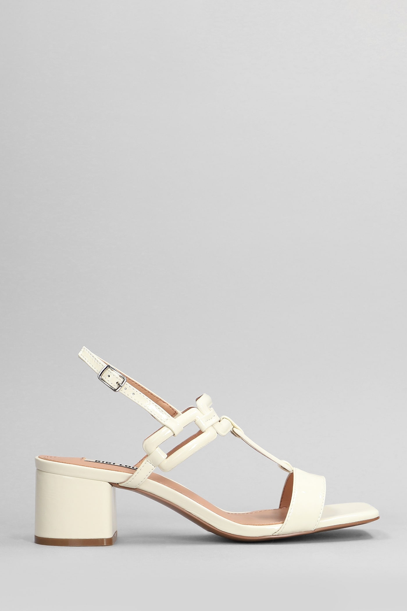 Shop Bibi Lou Zinnia 50 Sandals In White Patent Leather