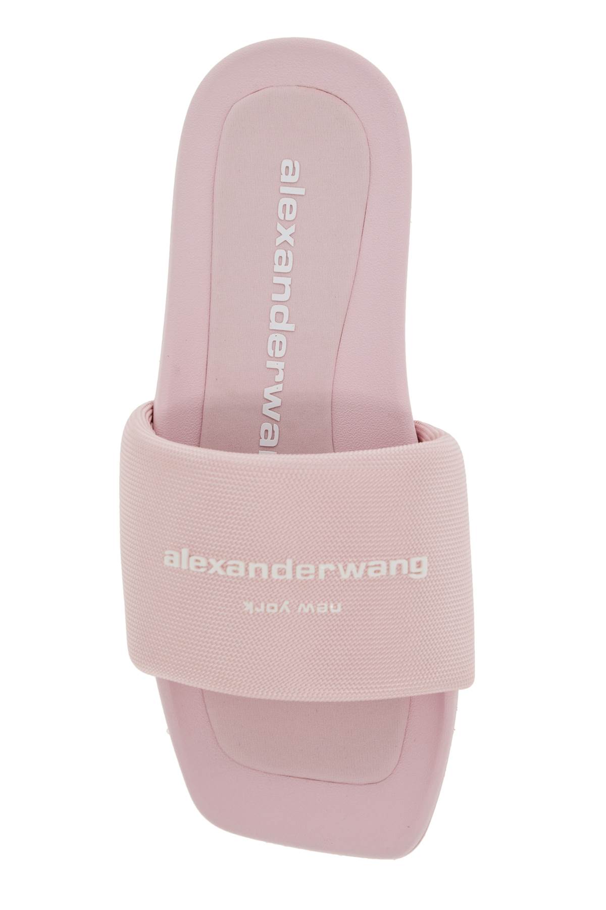 Shop Alexander Wang Slides With Branded Strap In Light Pink (pink)