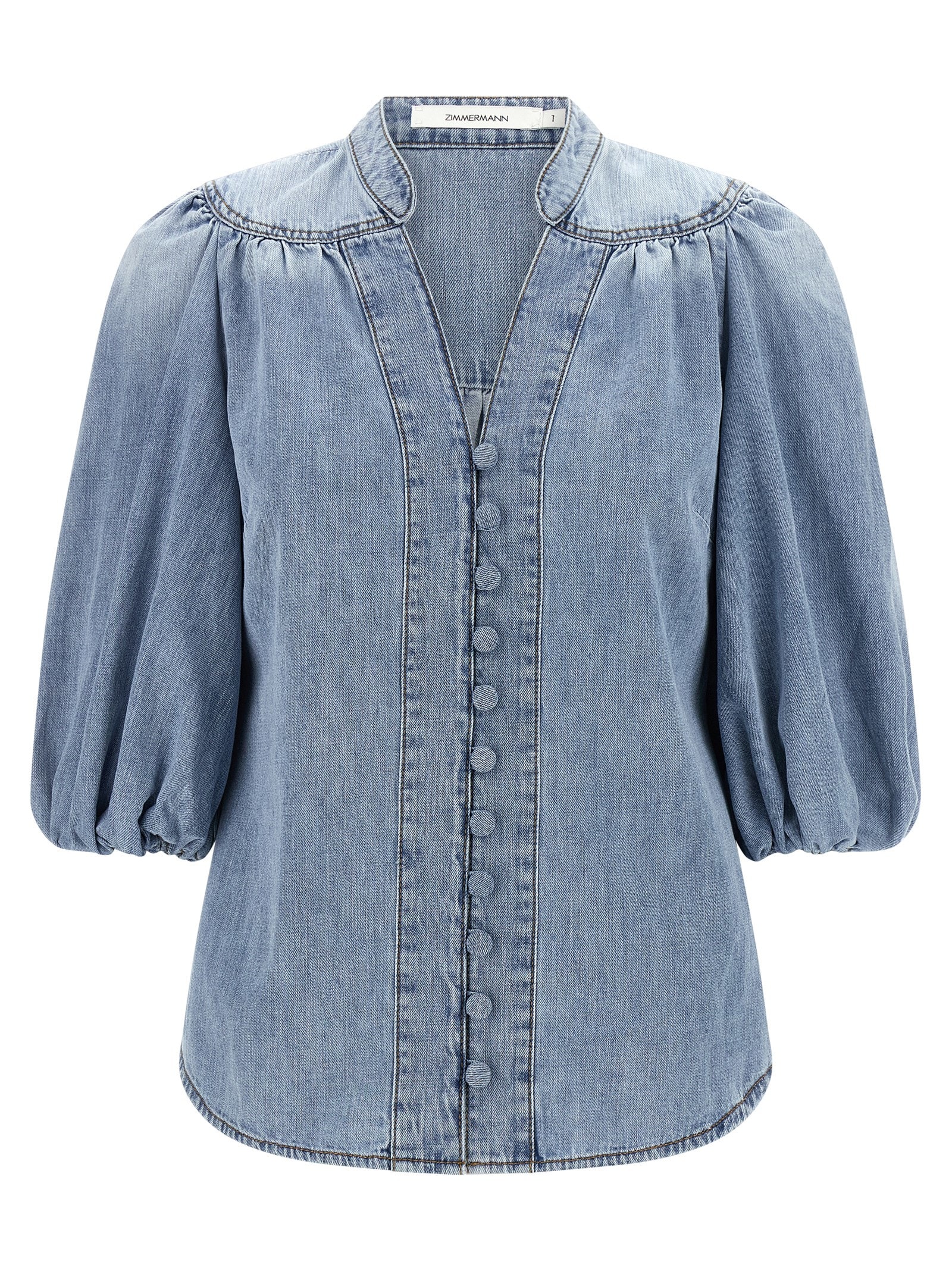 Zimmermann Lucky Shirt And Blouse Light Blue In Blue