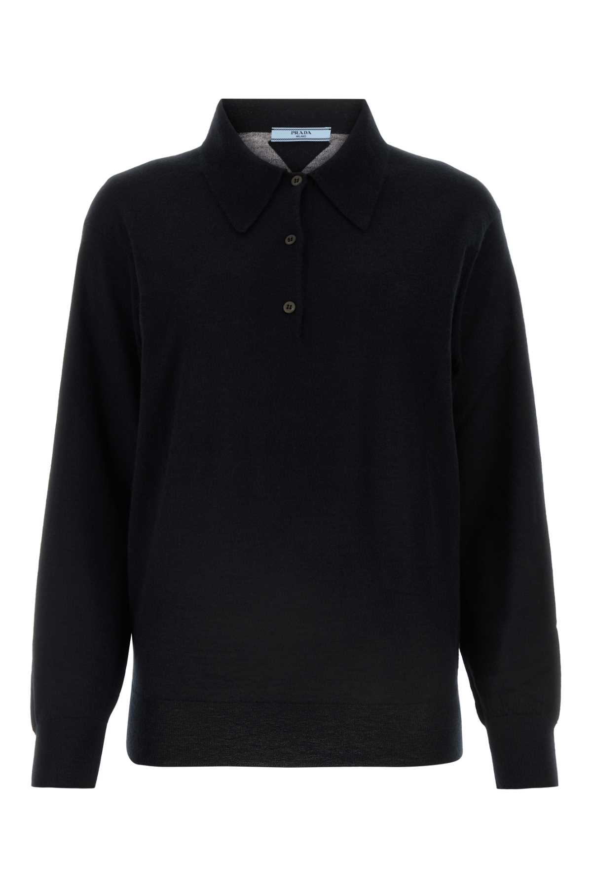 Black Cashmere Polo Shirt