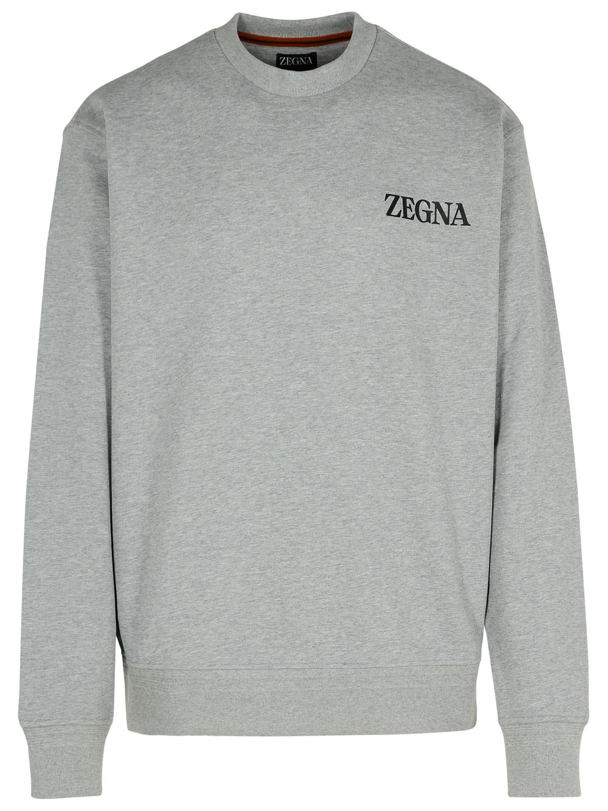 Shop Zegna Gray Cotton Sweatshirt In Grey