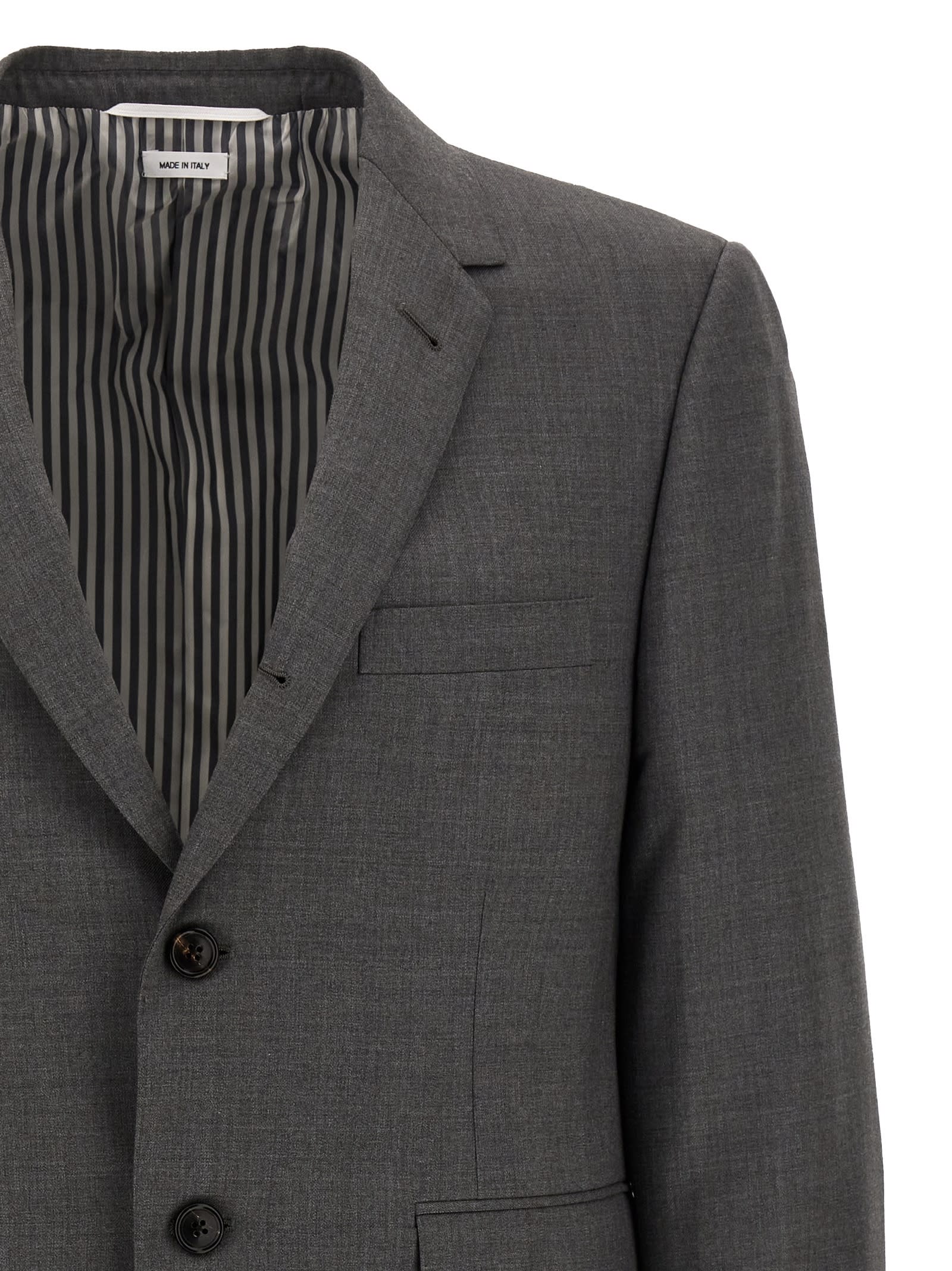 Shop Thom Browne Classic Sport Coat Blazer In Gray