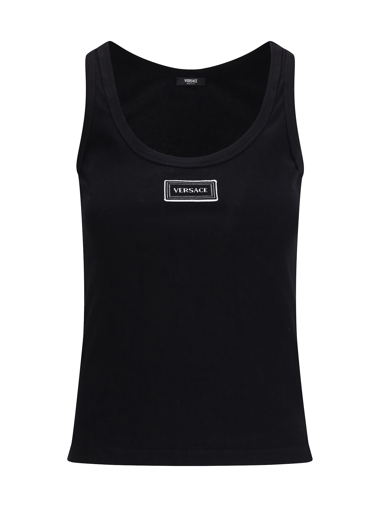 Versace Tank Top In Cotton Rib Stretch