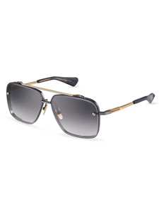 Shop Dita Dts121/62/05 Mach/six Sunglasses In Black Rhodium_yellow Gold