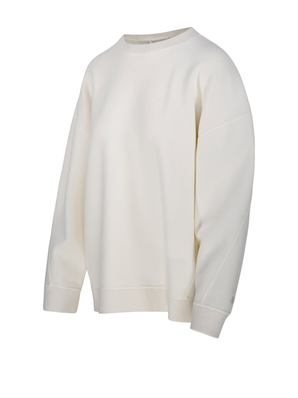 Max Mara Logo Embroidered Crewneck Jumper In White