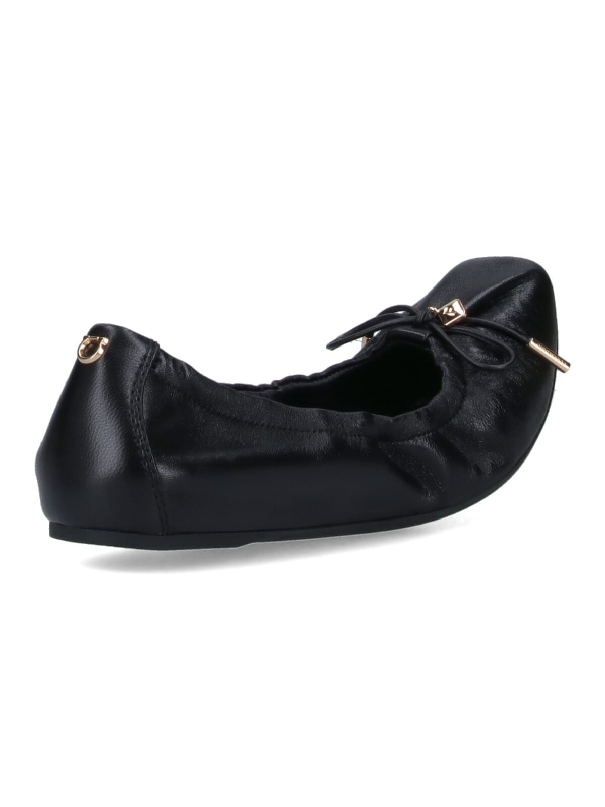 Ferragamo Elasticated Nappa Leather Ballet Flats In Black