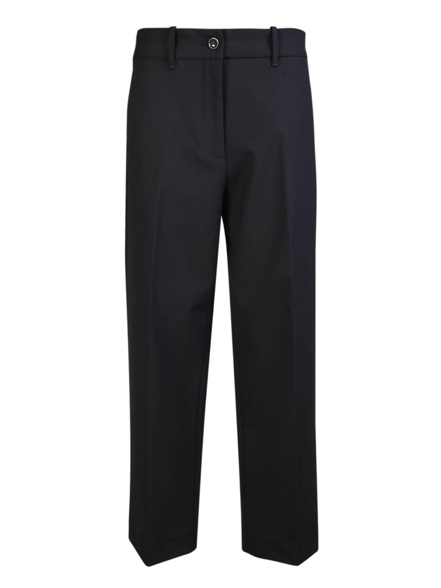 Shop Nine In The Morning Black Technical Wool Cropped Trousers