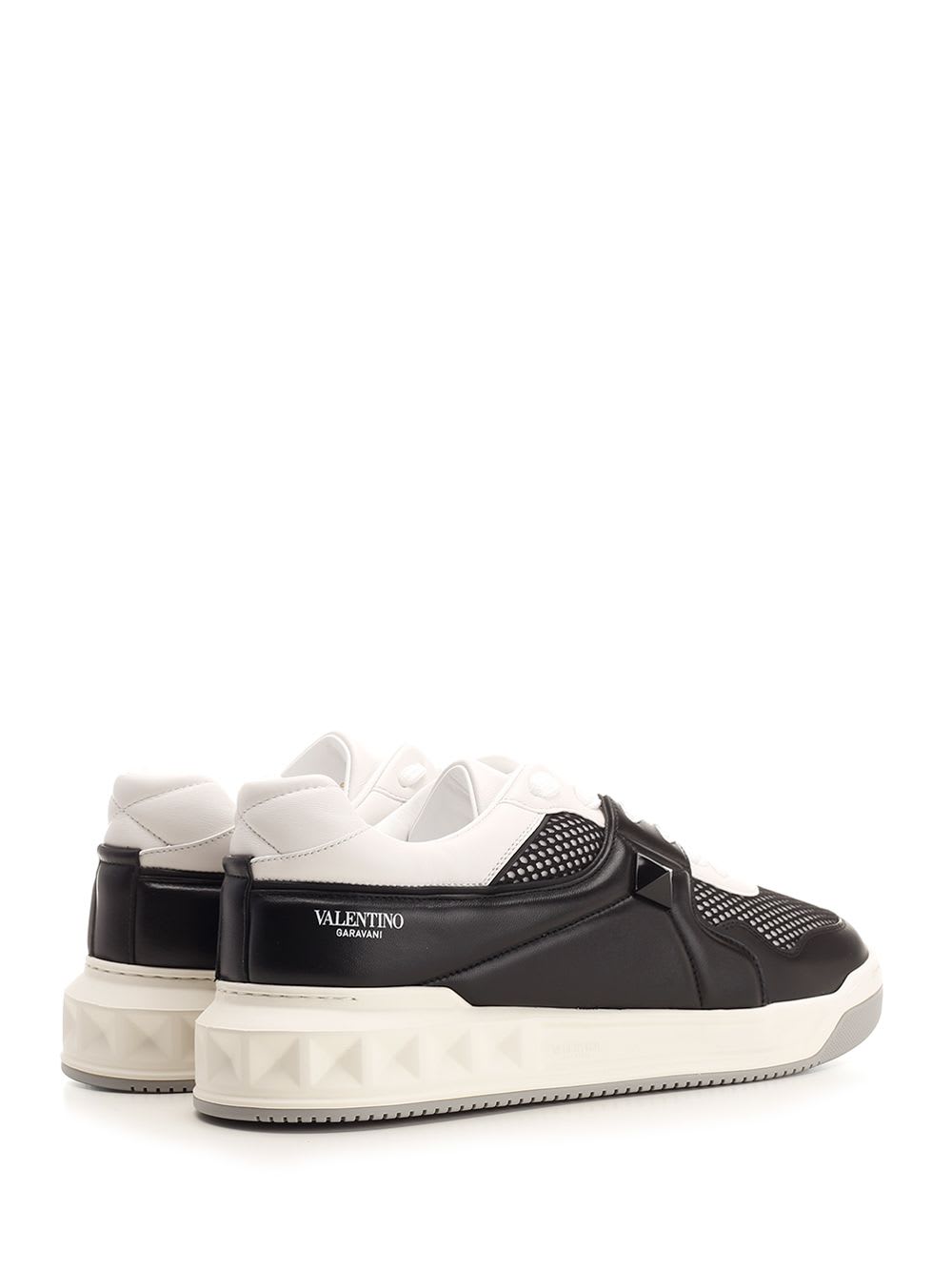 Shop Valentino One Stud Sneaker In Black