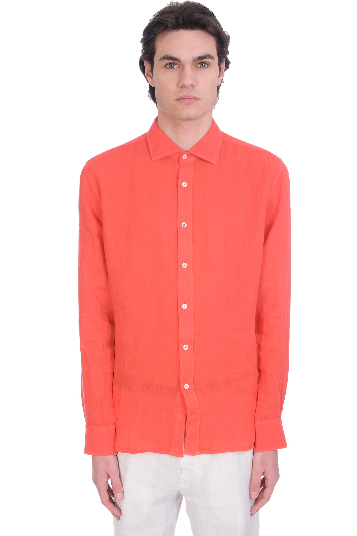 120% Lino Shirt In Red Linen