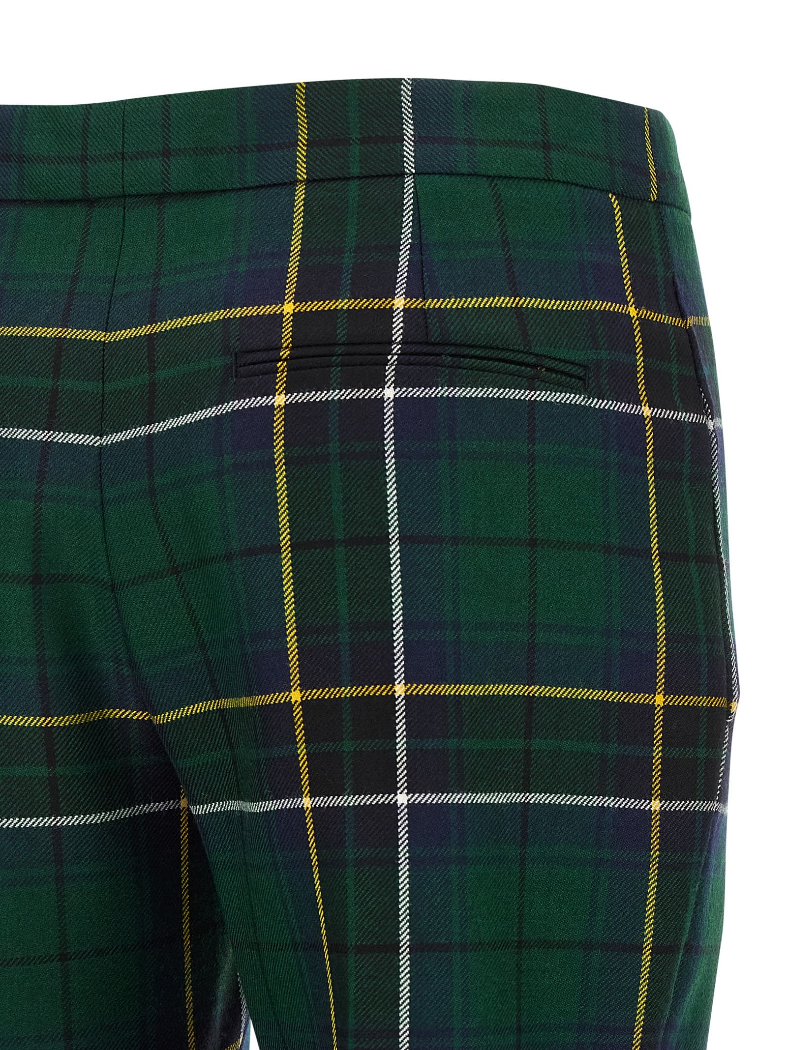 Alexander Mcqueen Wool Tartan Cigarette Trousers In Green