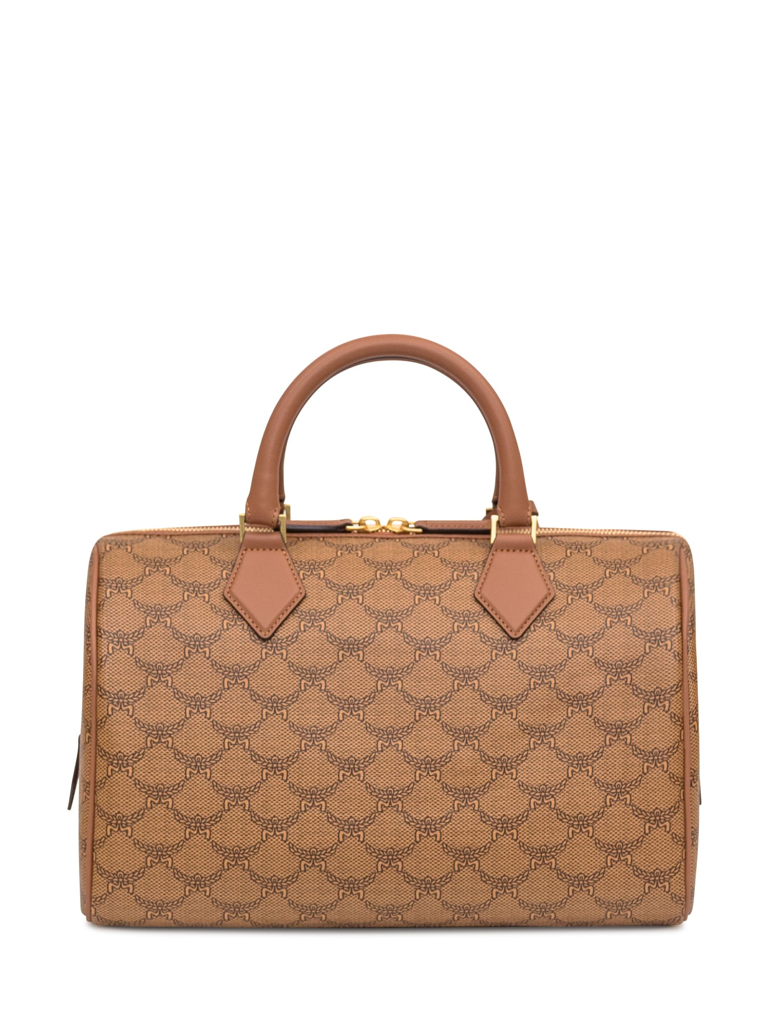 Shop Mcm Boston Bag In Cognac