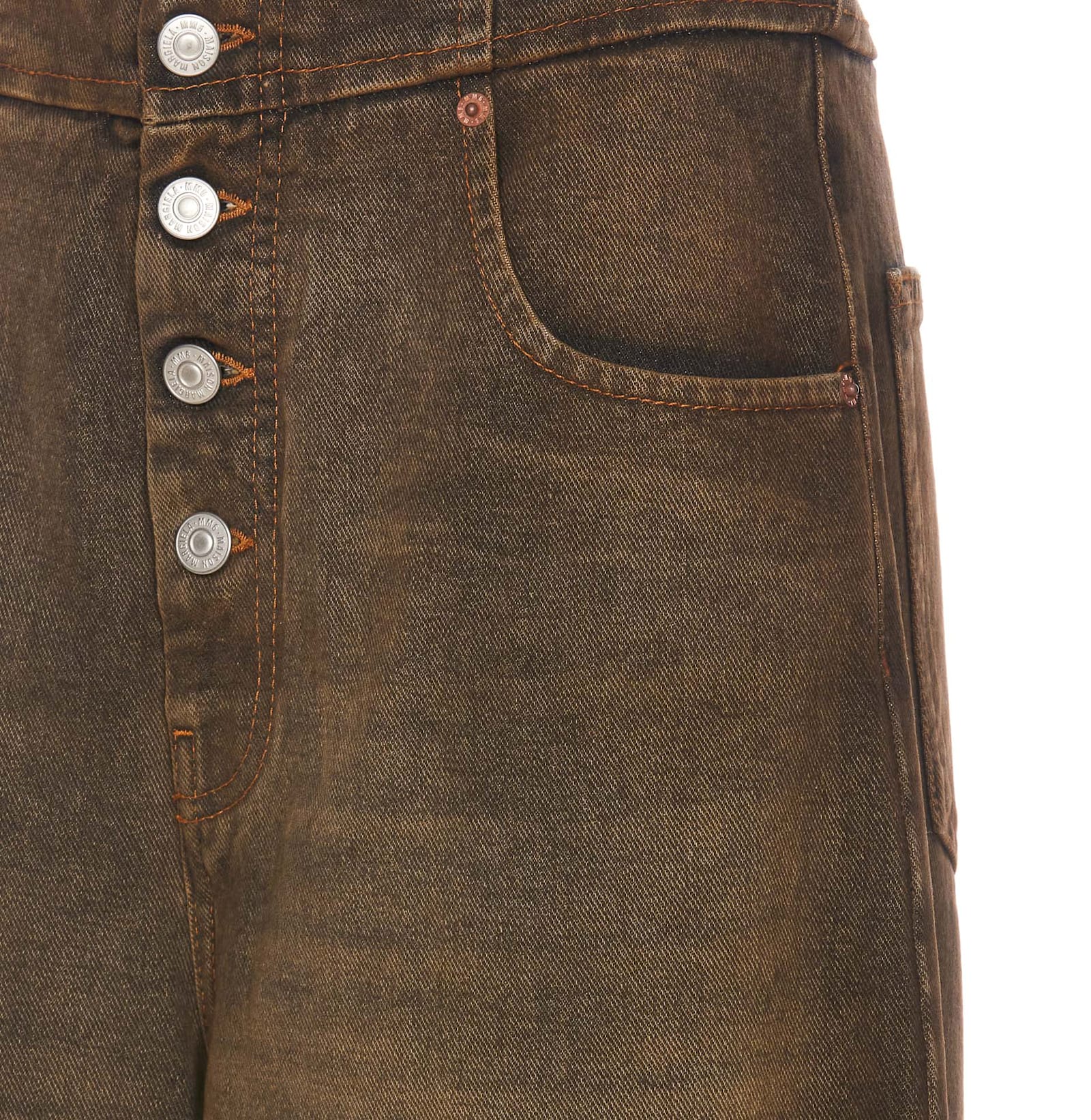 Shop Mm6 Maison Margiela Jeans In Brown