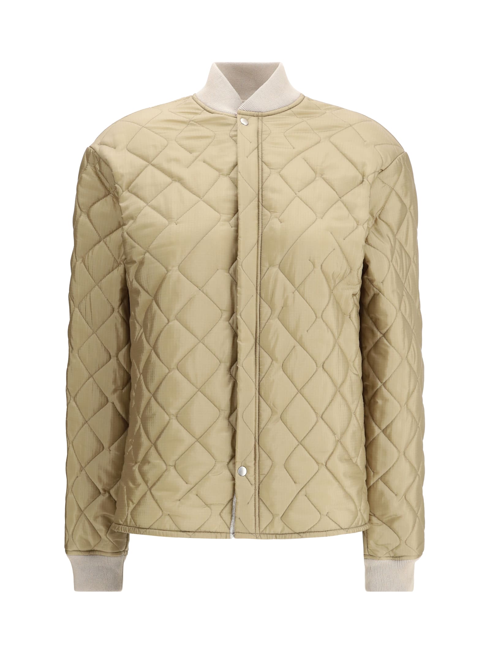 Maison Margiela Quilted Snap-button Bomber Jacket In Brown