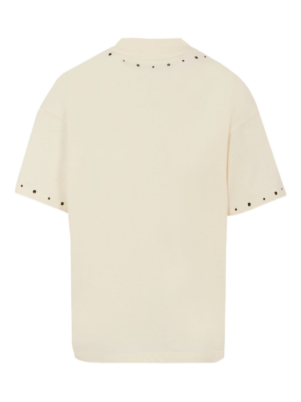 Msgm Ivory T-shirt For Girl With Logo In White
