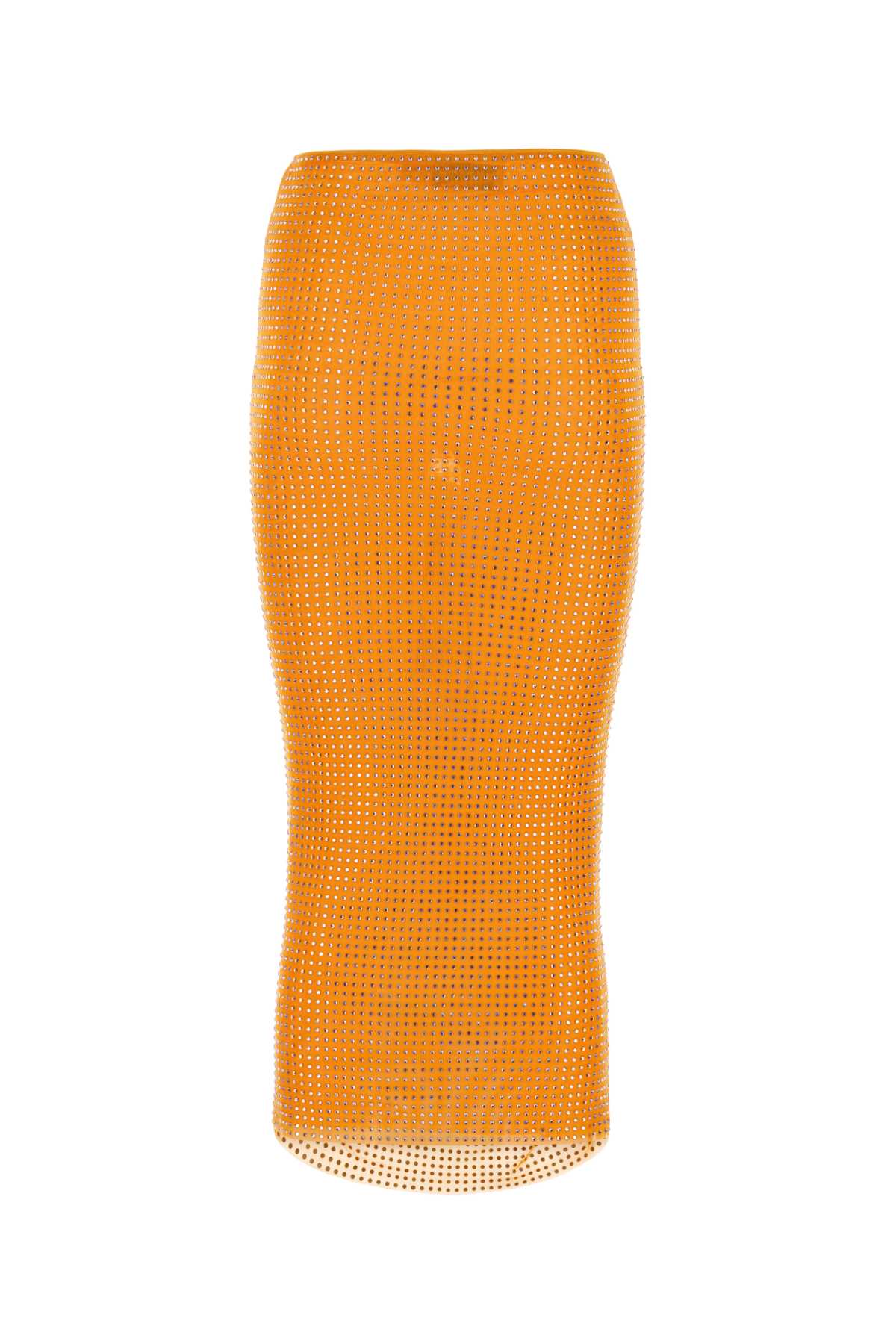 Shop Self-portrait Orange Tulle Skirt