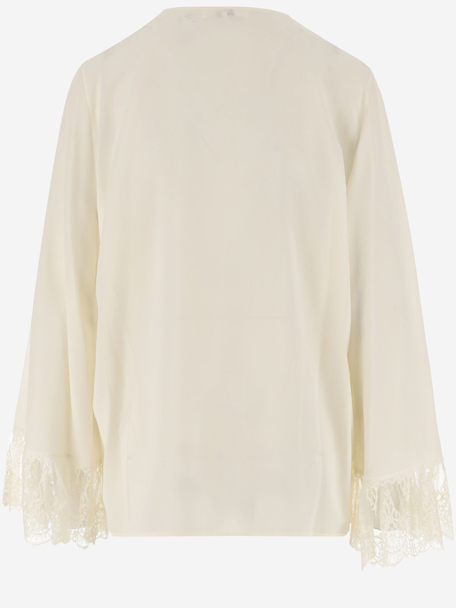 Shop Chloé Crepe De Chine Shirt In Ivory