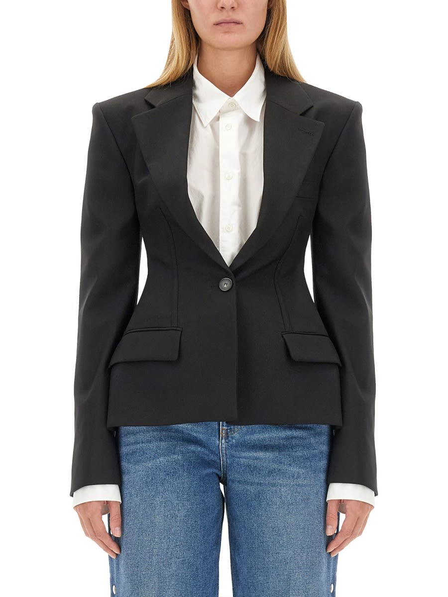 Shop Stella Mccartney Sculpted Jacket In Black