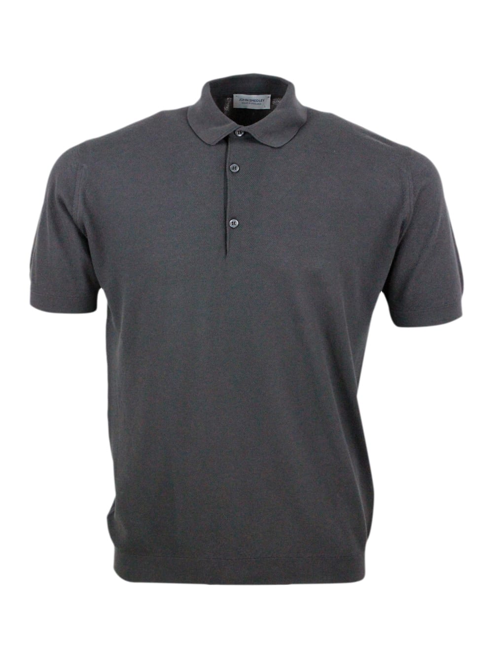 John Smedley Short-sleeved Polo Shirt In Extrafine Piqué Cotton Thread With Three Buttons In Chocolate