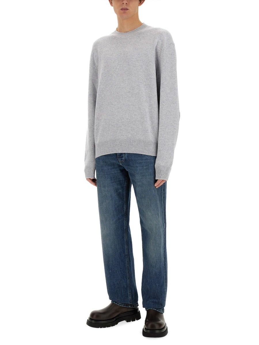 Shop Bottega Veneta Crewneck Knitted Jumper In Veil Melange