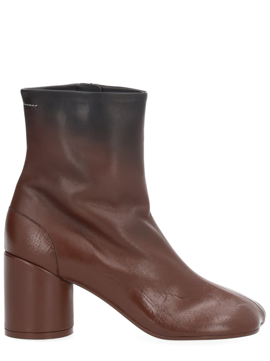 Mm6 Maison Margiela Anatomic Block-heel Boots In Brown
