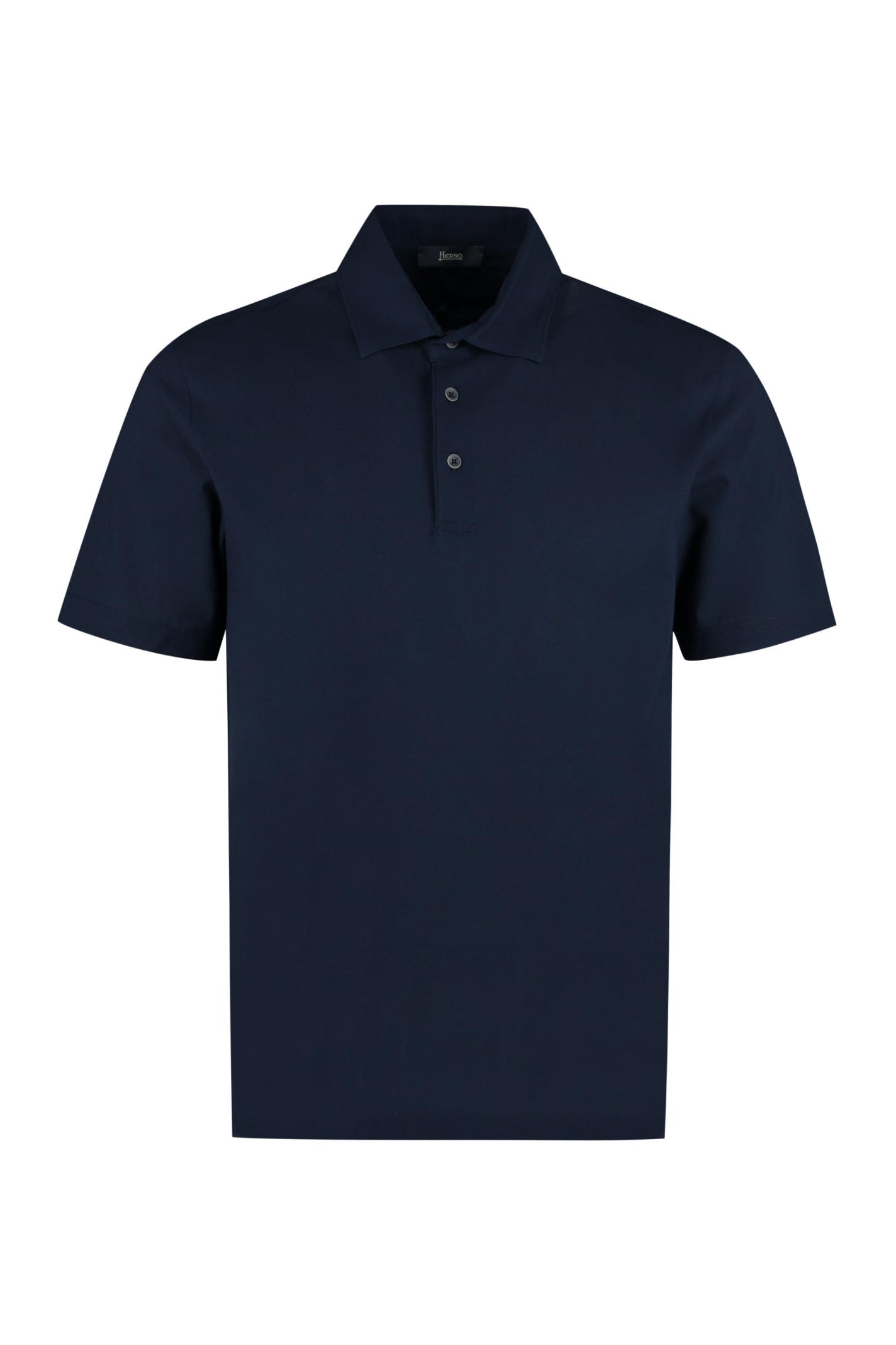 Herno Cotton Jersey Polo Shirt In Blue