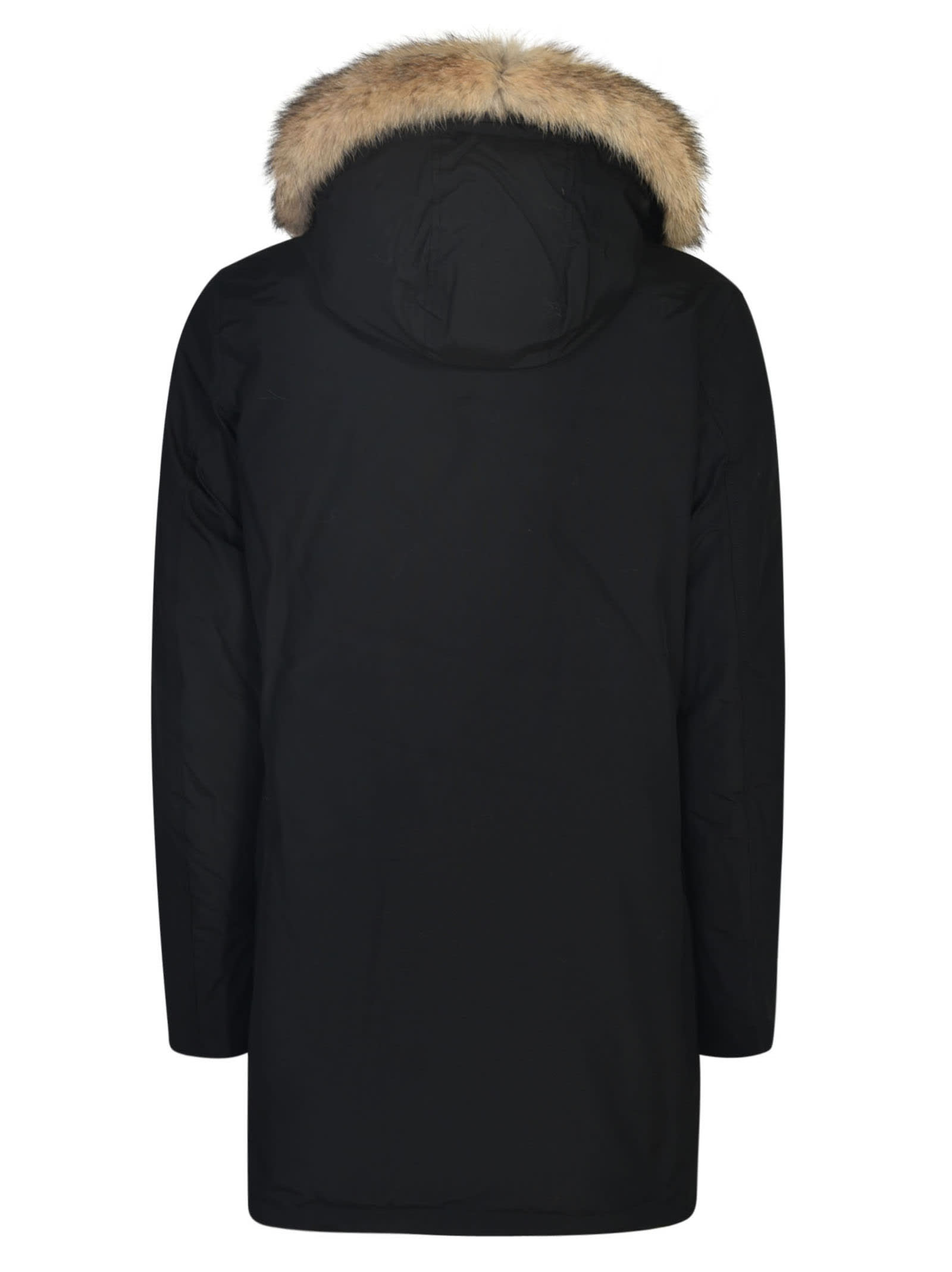 Shop Woolrich Fur Detailed Parka In Black