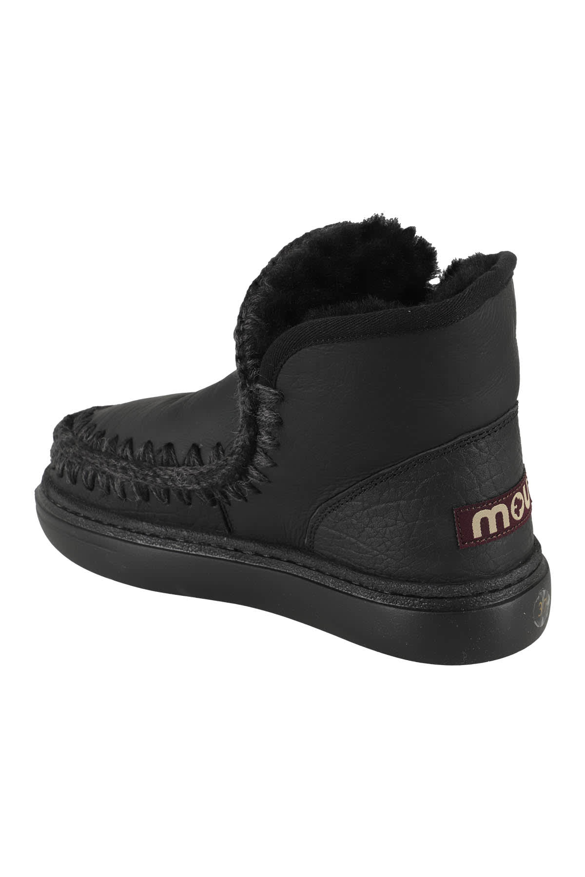 Mou Black Double-face Sheepskin Eskimo Jogger Parka In Nubla Nubuck Black