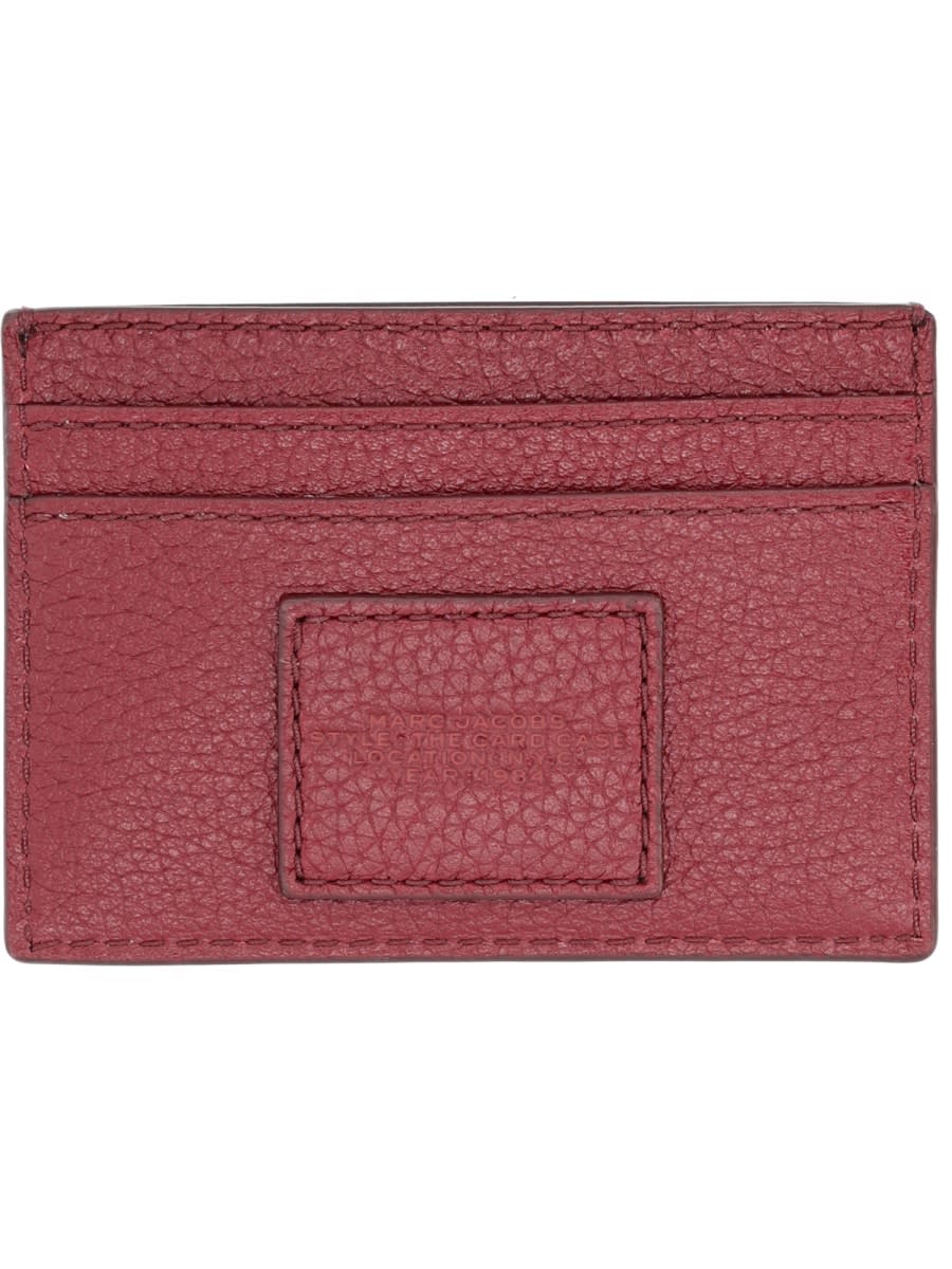 Marc Jacobs Card Holder With Logo In Burgundy