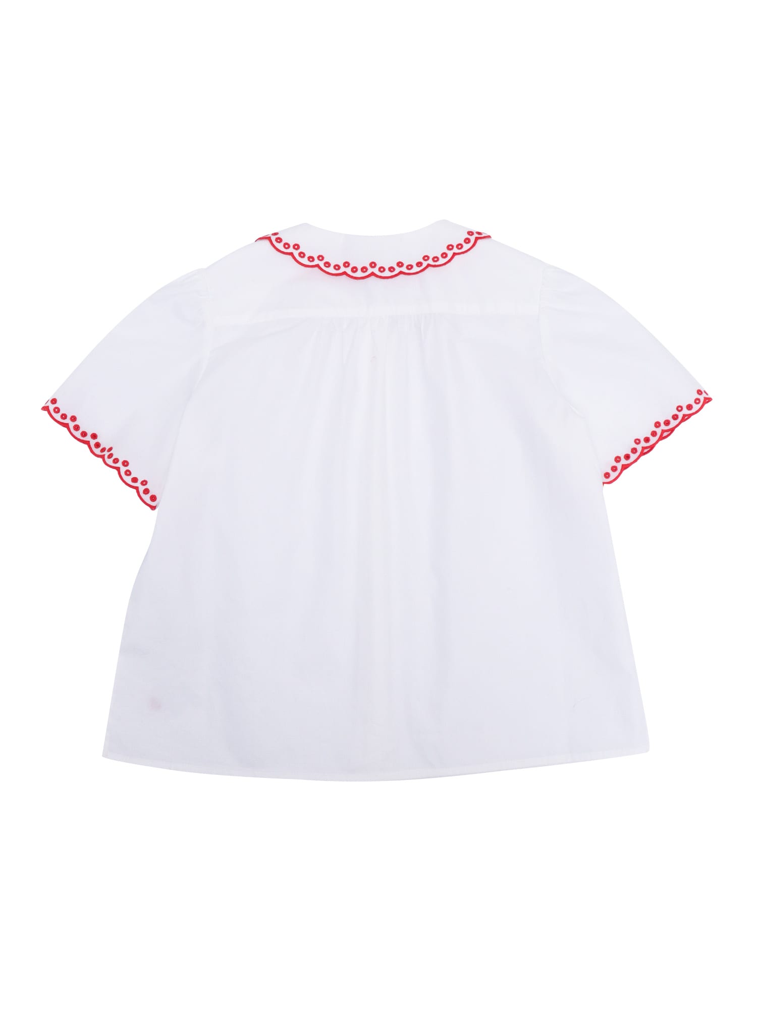 Bonpoint Kid - Ezzie Cotton Emboidered Shirt In White