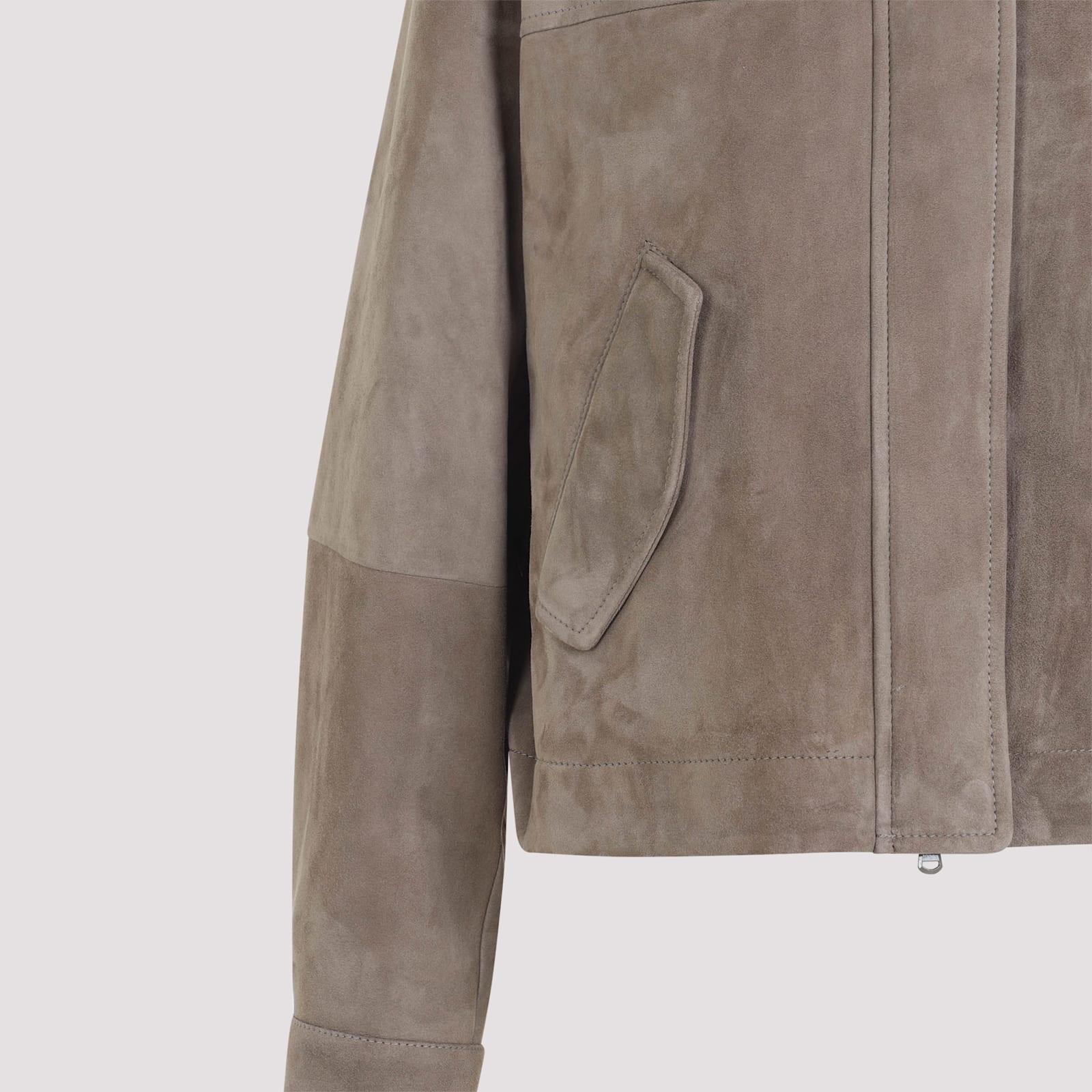 Brunello Cucinelli Women's Suede Jacket In Neutral