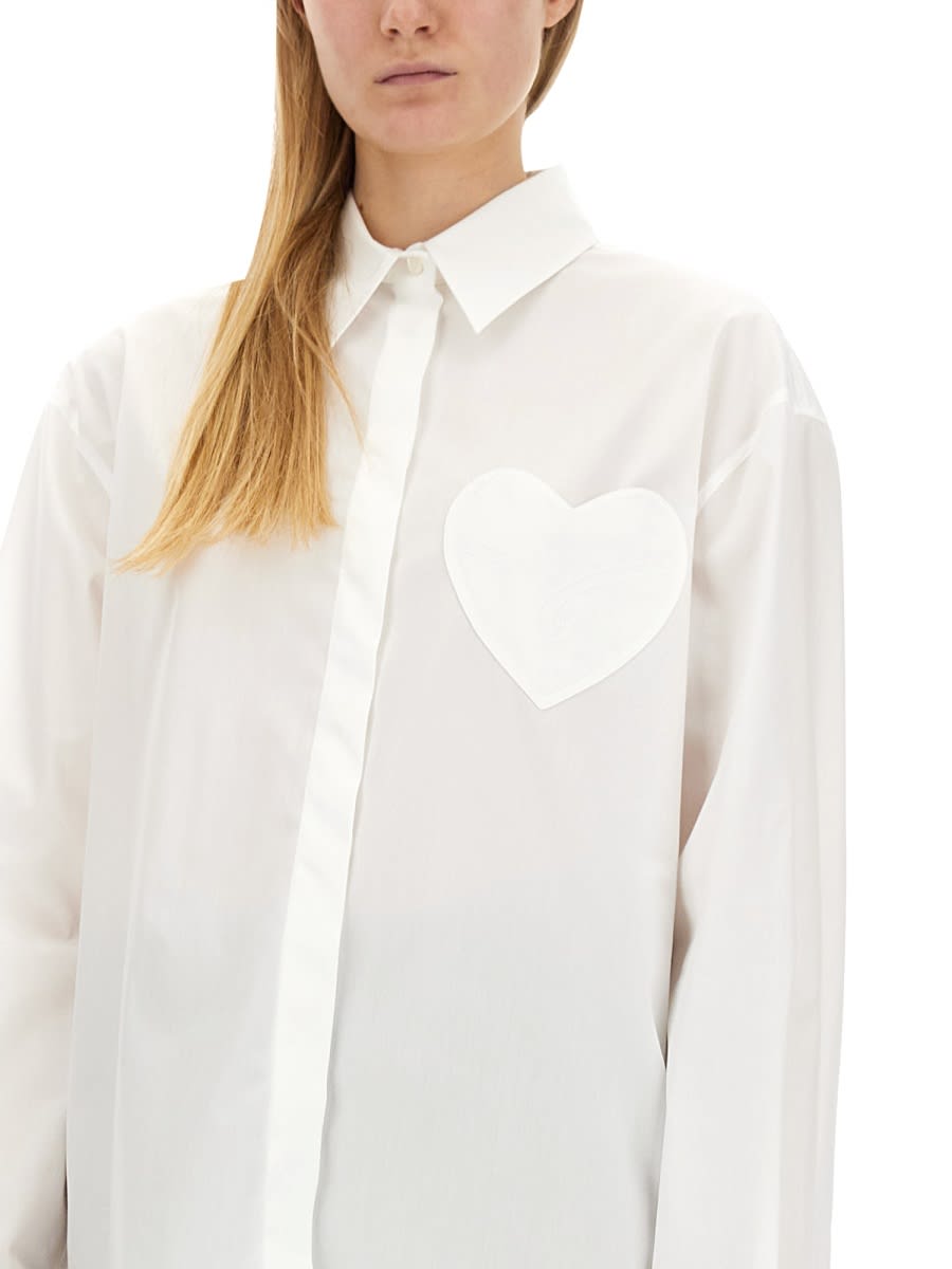 Shop M05ch1n0 Jeans Heart Patch Shirt In White