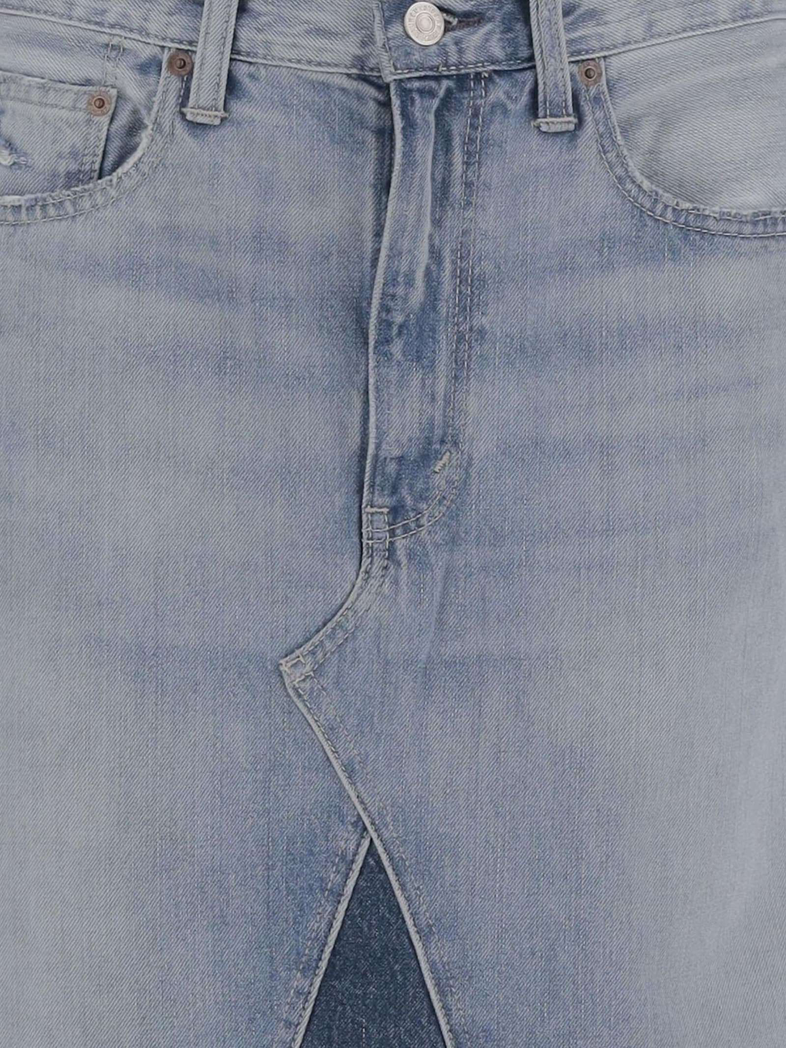 Ralph Lauren Cotton Skirt With Logo In Blue