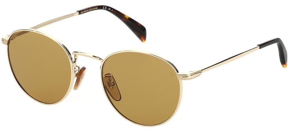 Shop Db Eyewear By David Beckham Round Frame Sunglasses In J5g/2m Gold