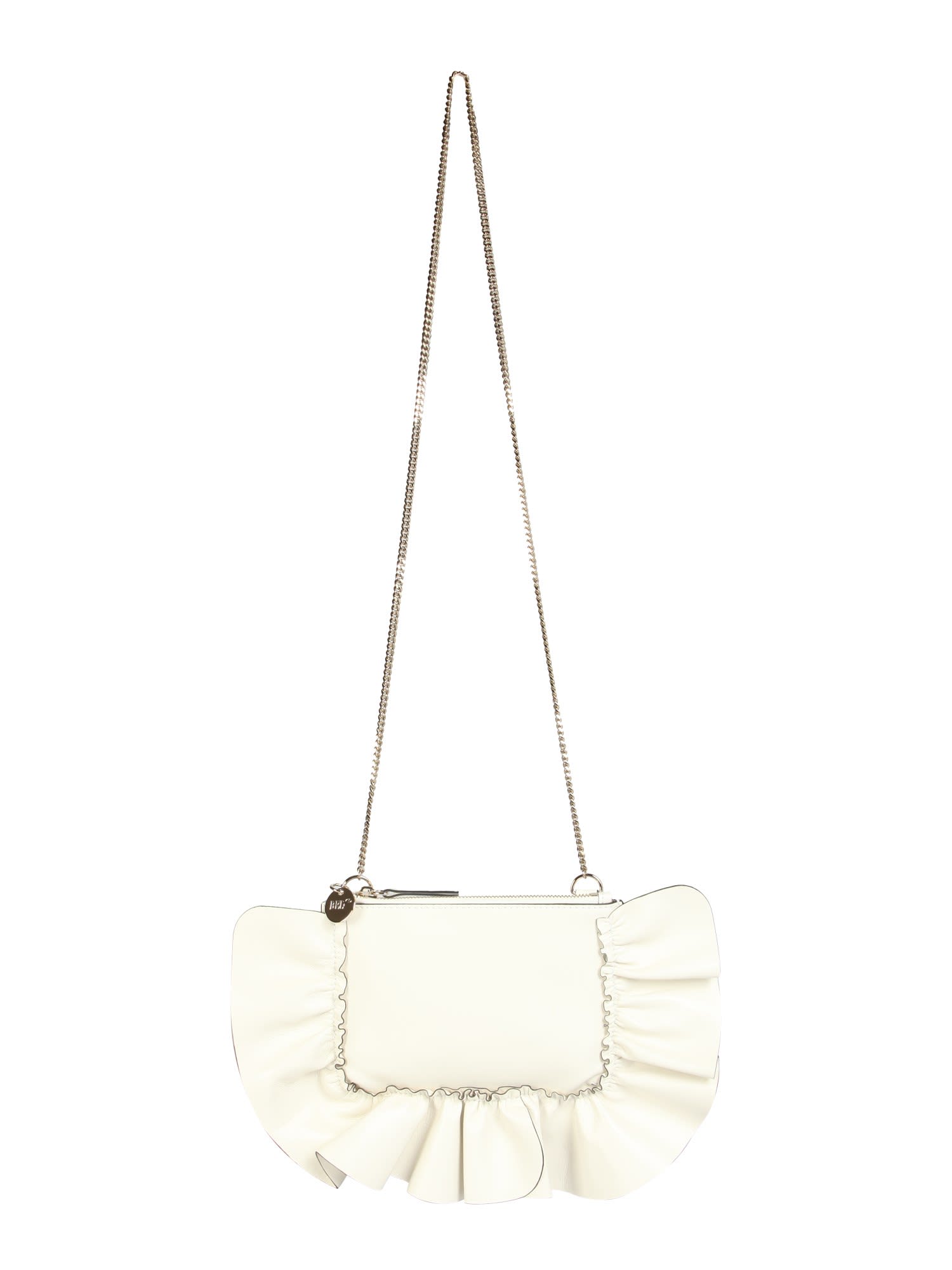 Red Valentino Leathers ROCK CLUTCH WITH RUFFLES