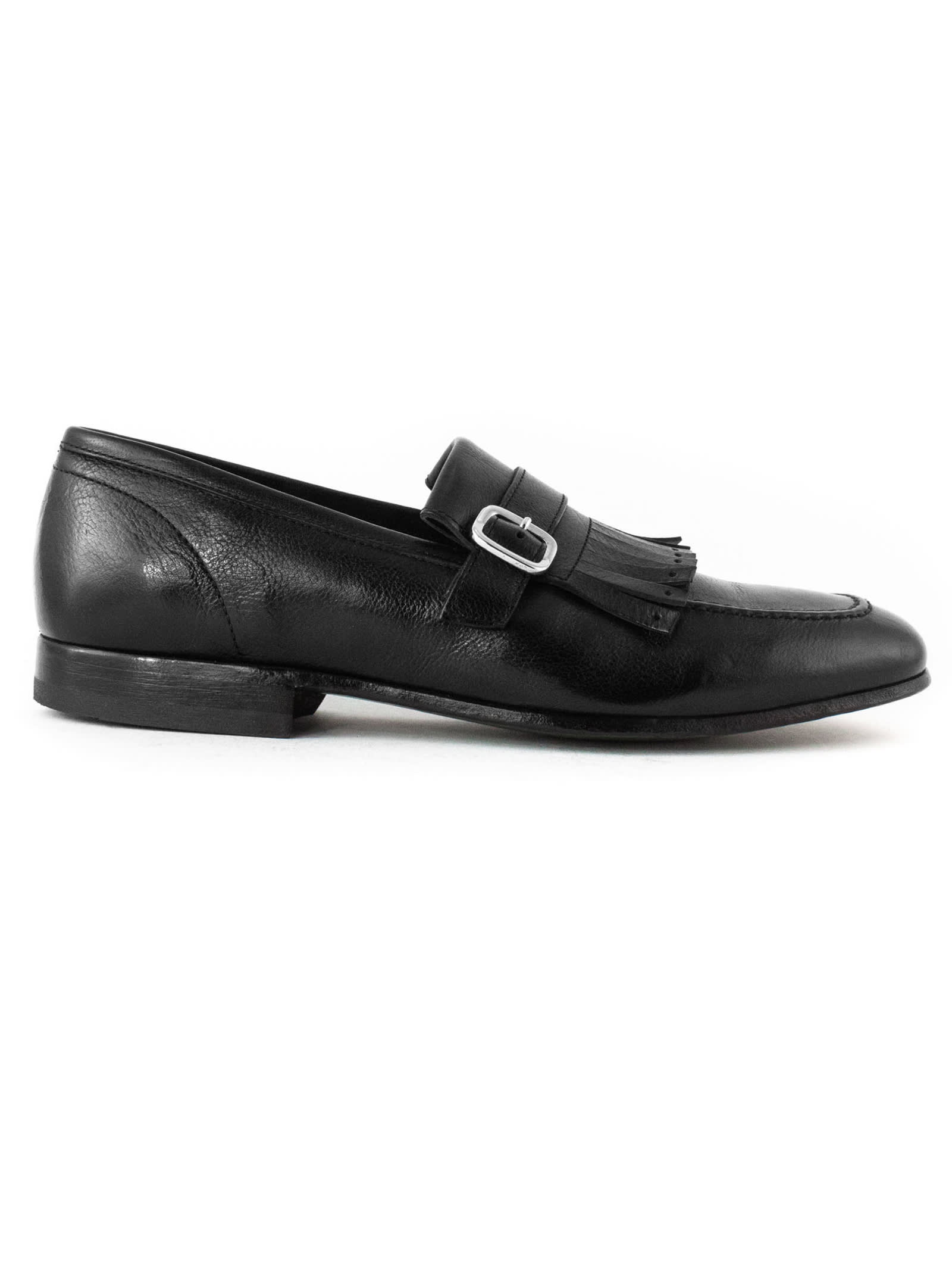 GREEN GEORGE BLACK LEATHER LOAFER