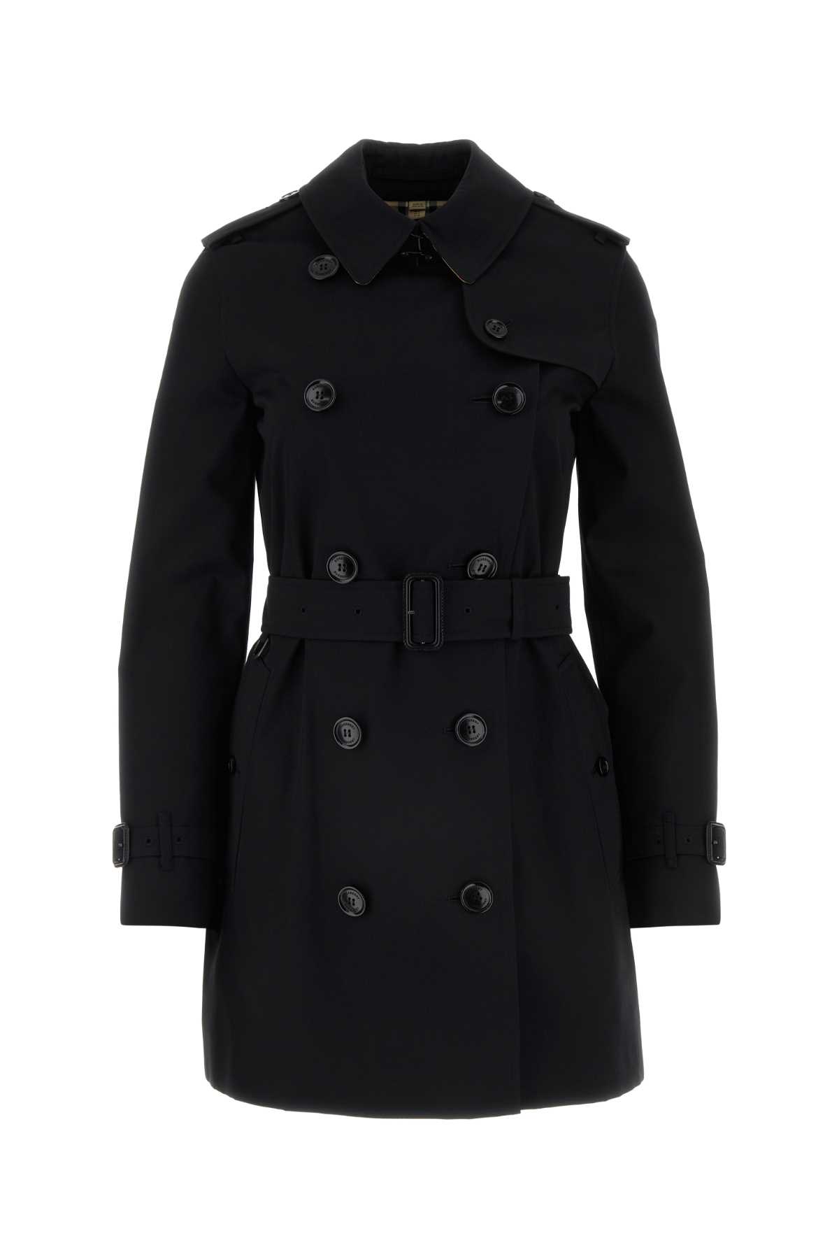 Shop Burberry Black Cotton Trench