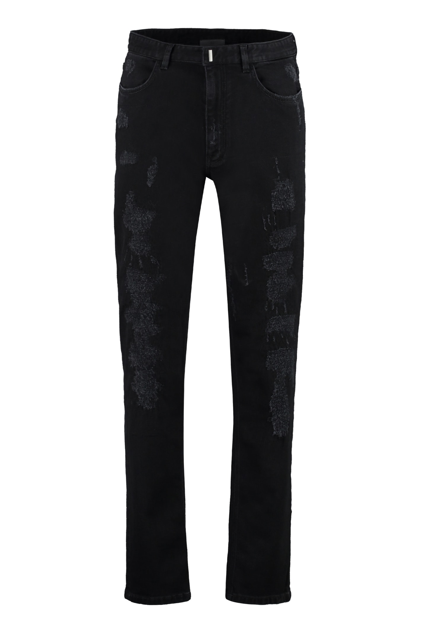 Givenchy Jeans Slim In Denim Destroyed In Black | ModeSens