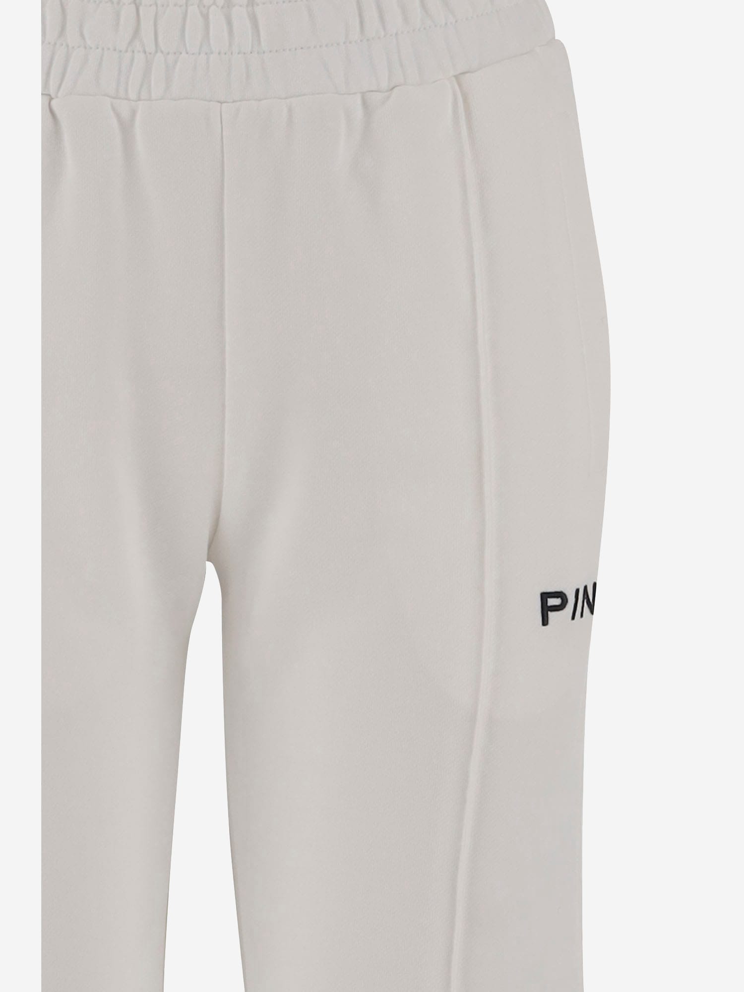 Pinko Logo Embroidered Track Pants In White