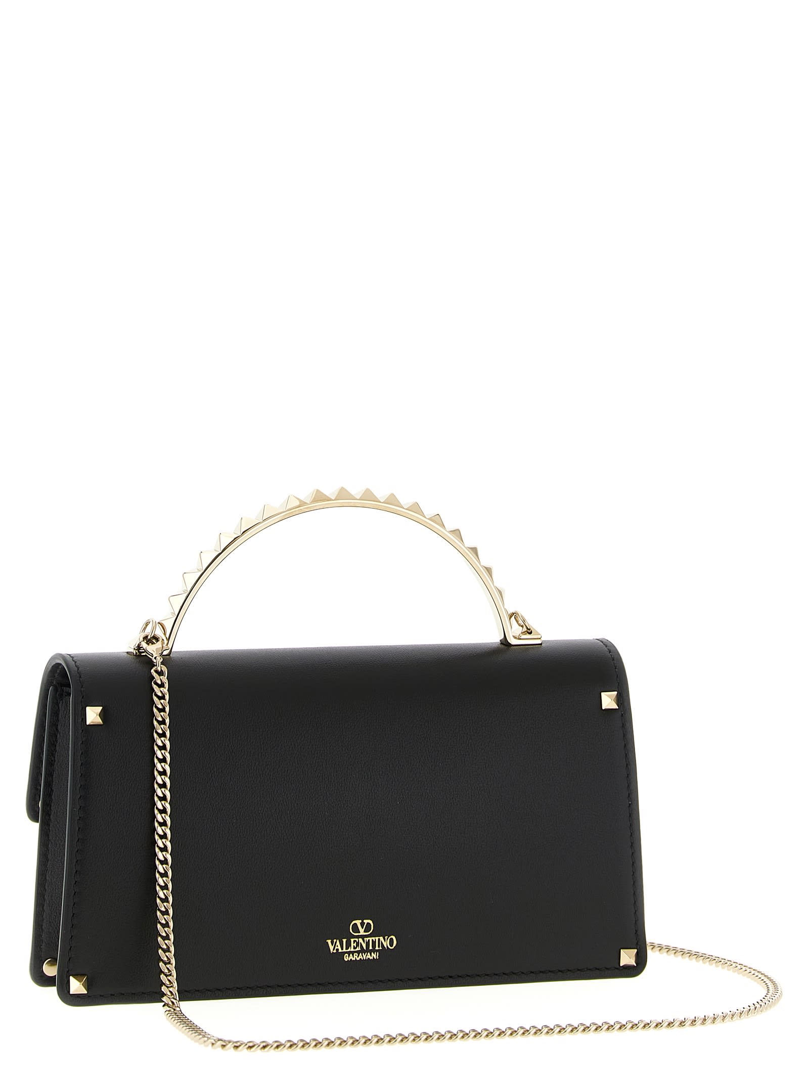 Valentino Garavani Rockstud Mini Handbag In Black