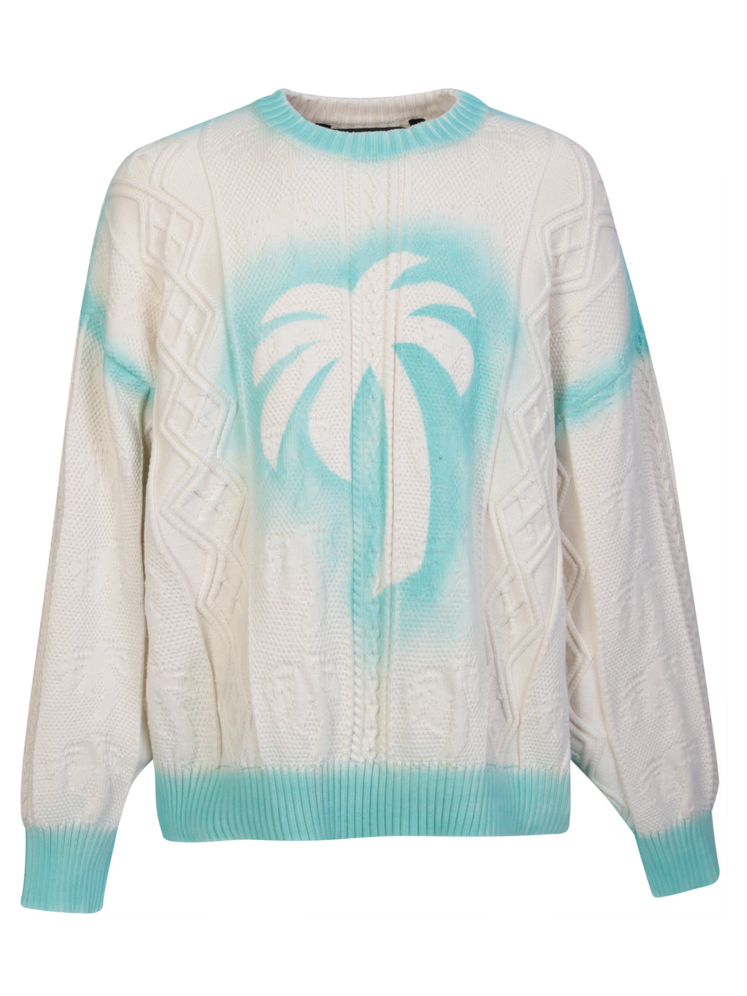 Shop Palm Angels Palm Print Pullover In White