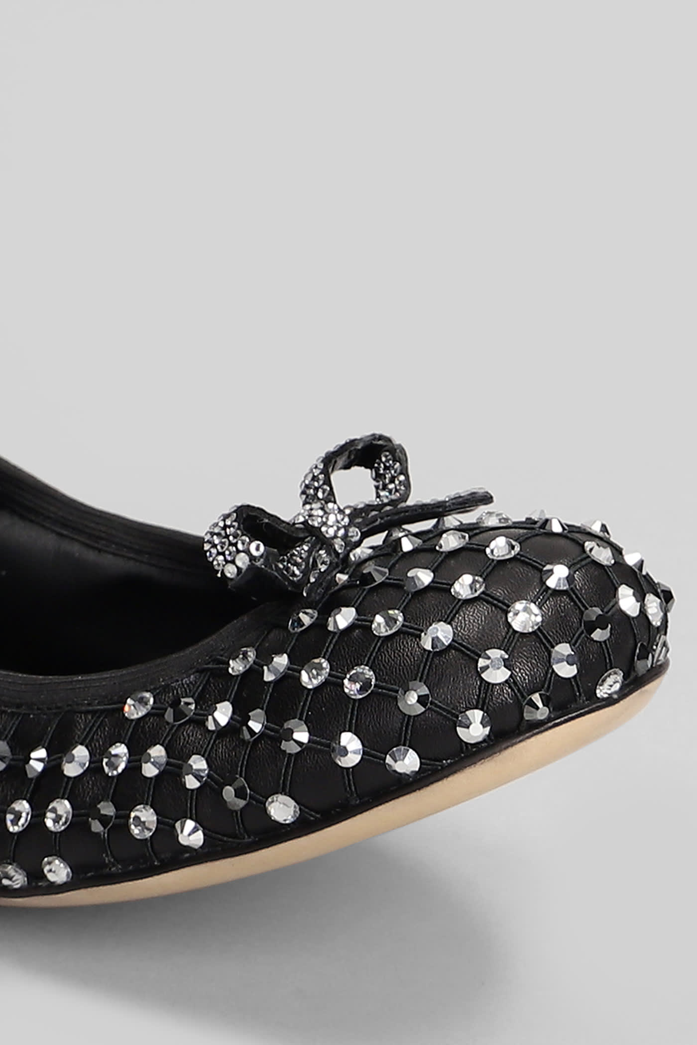 Shop René Caovilla Galaxia Ballet Flats In Black Leather