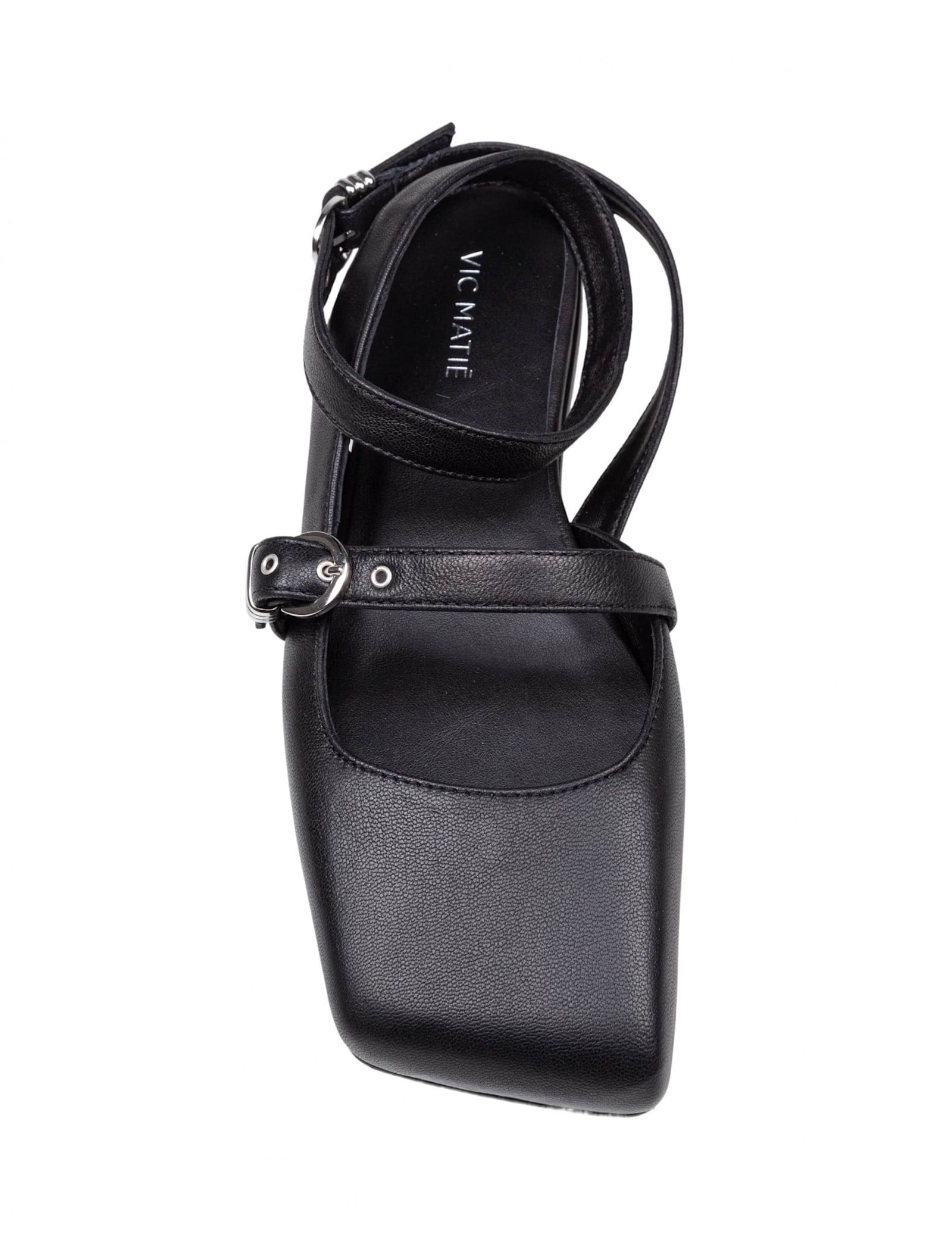 Vic Matie Square Closed Chanel Ballerina Shoe In Nappa Color Black In Black