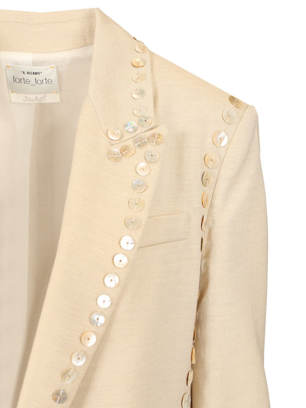 Shop Forte Forte Embroidered Sand Blazer In Beige