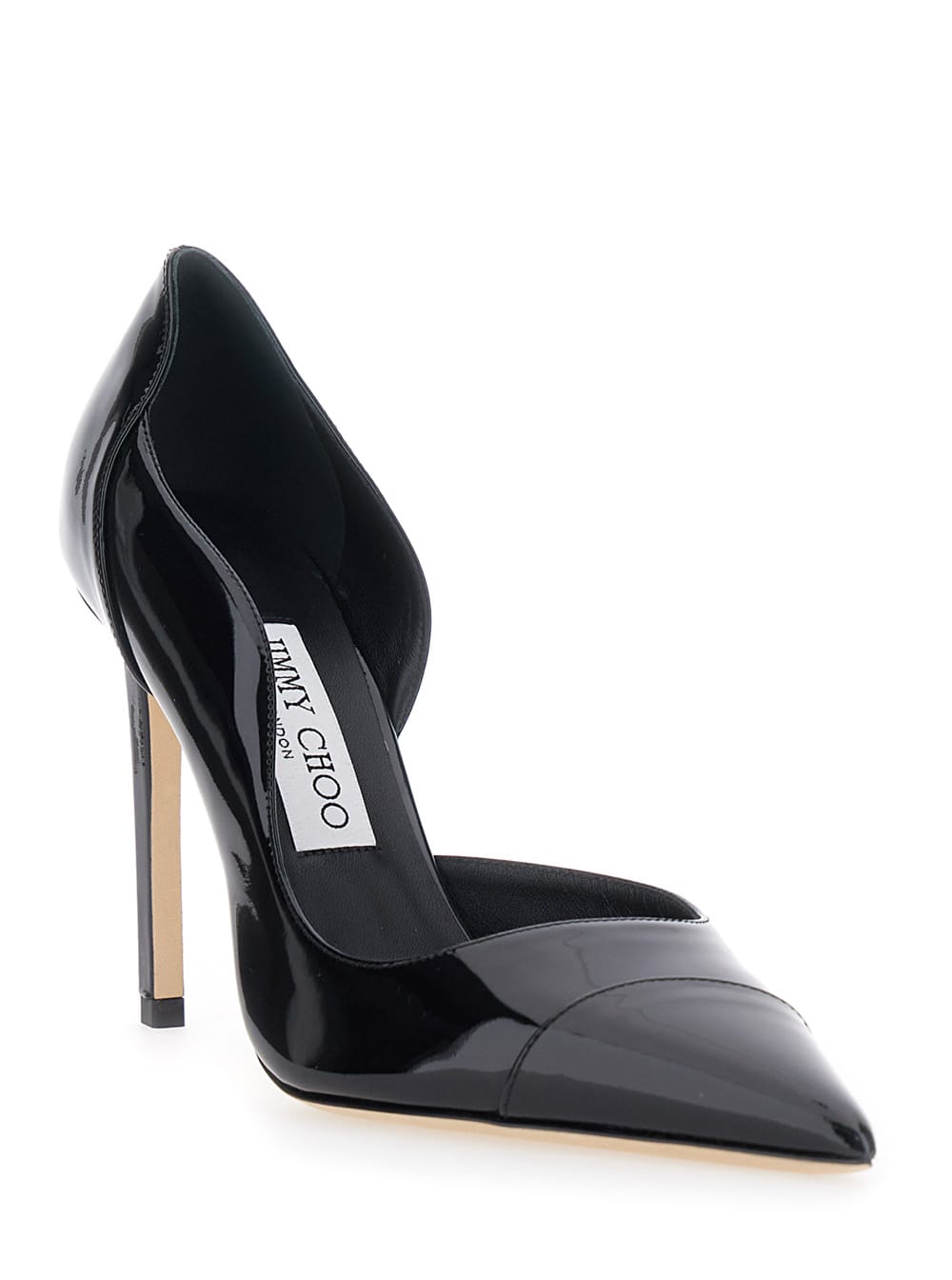 Jimmy Choo Brigitte Black Pumps With Thin Heel In Shiny Leather Woman In Black