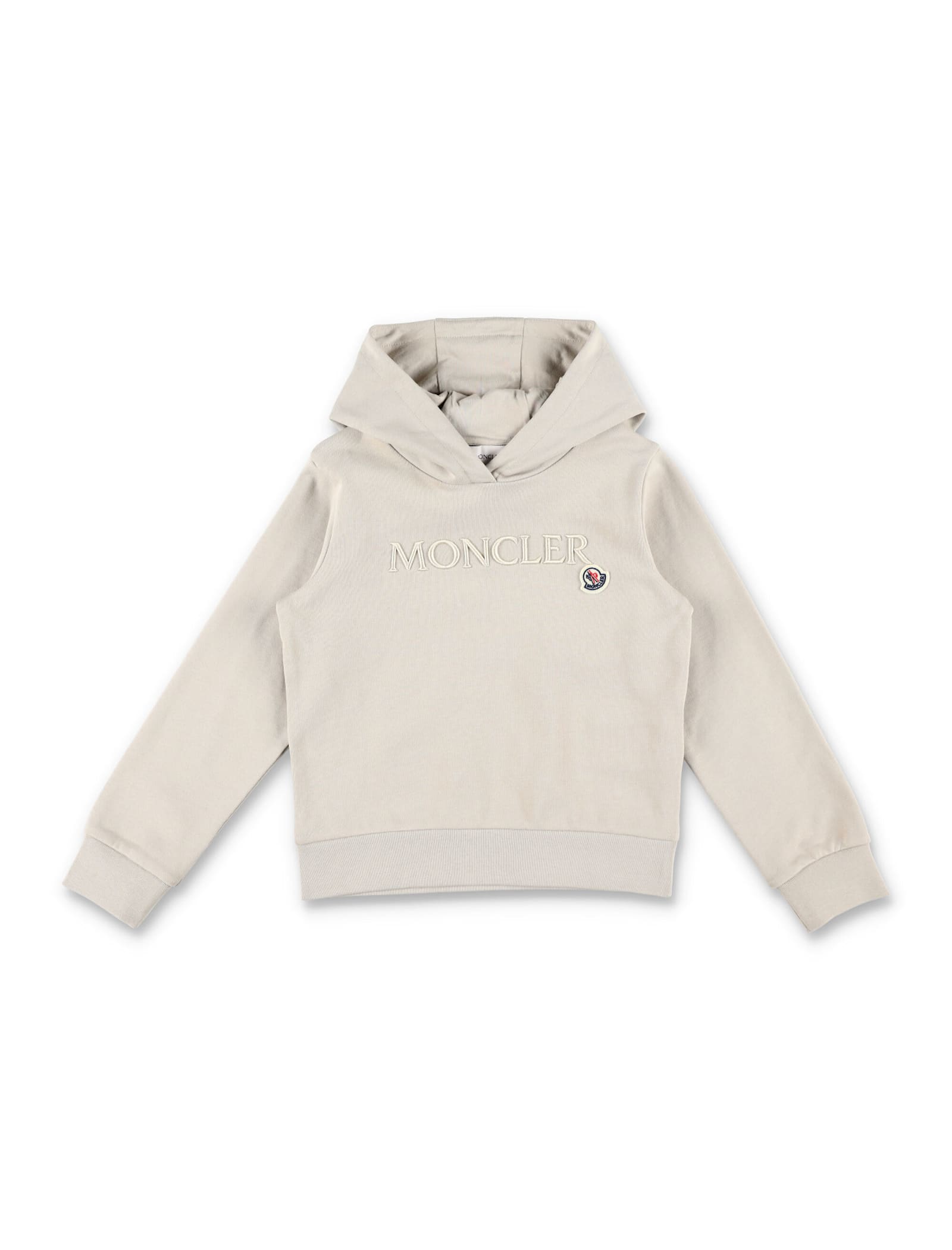 Moncler Hoodie Logo In Nude