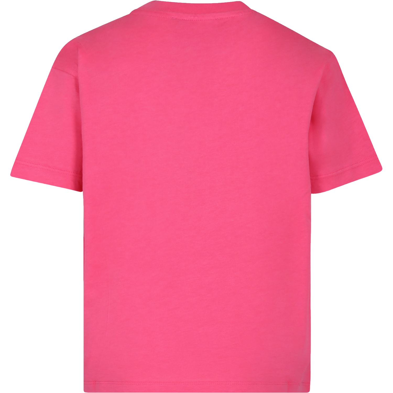 Shop Msgm Pink T-shirt For Girl With Logo In Fuchsia