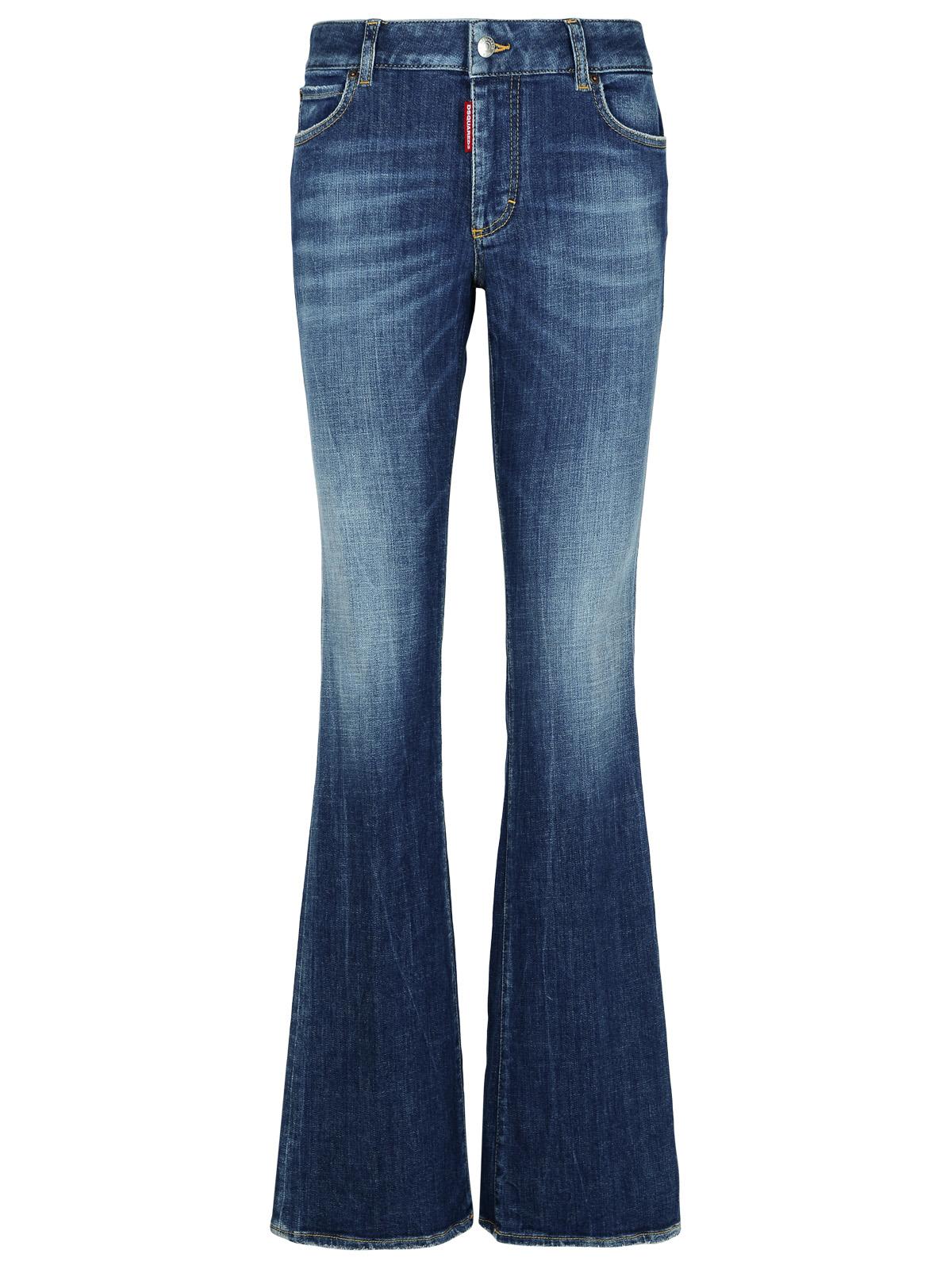 Shop Dsquared2 Flare Navy Denim Jeans